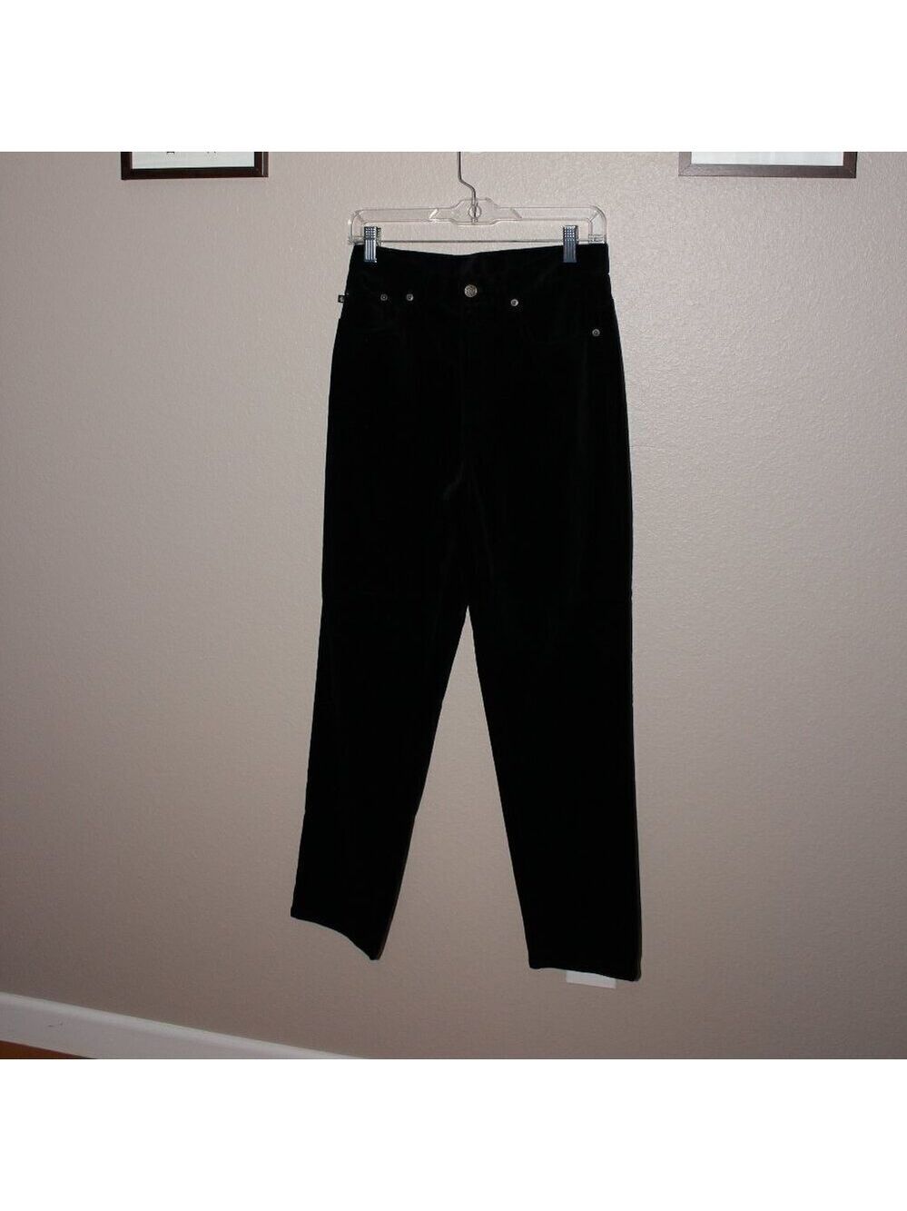 Lauren Ralph Lauren Womens Black Velvet 5 pocket Straight Leg Pants Size 6